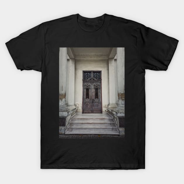 historical building entrance door T-Shirt by psychoshadow